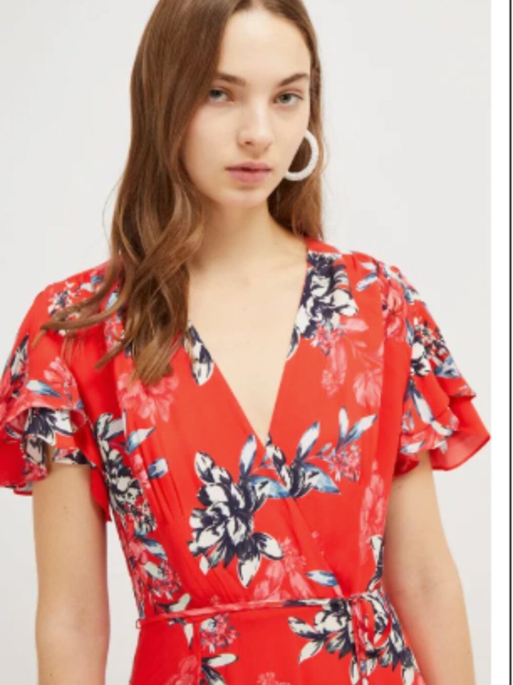 French Connection Coletta Floral Print Mini Wrap Dress
